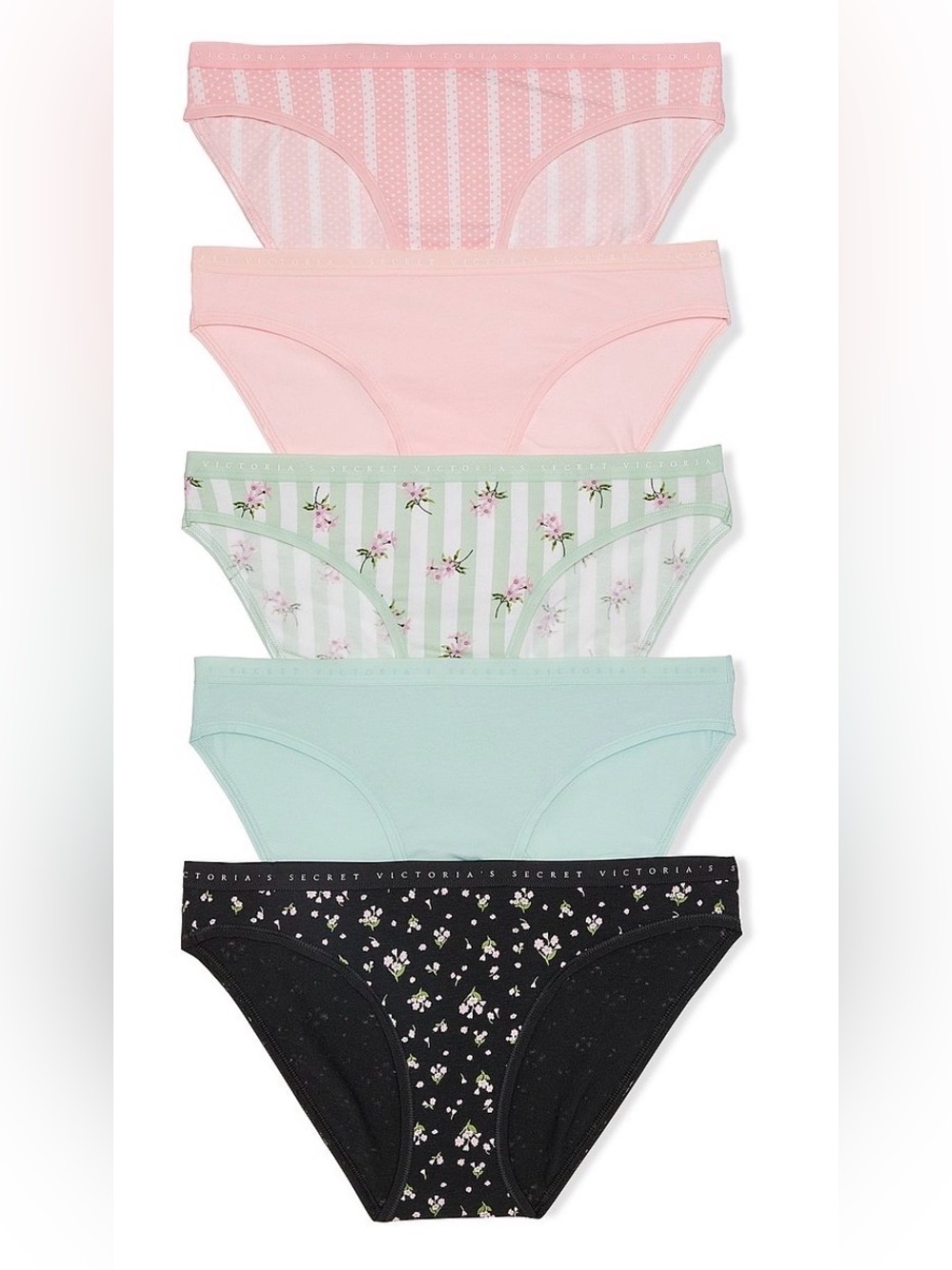 Victoria's Secret 5-Pack Cotton Bikini Panties- Floral/New
